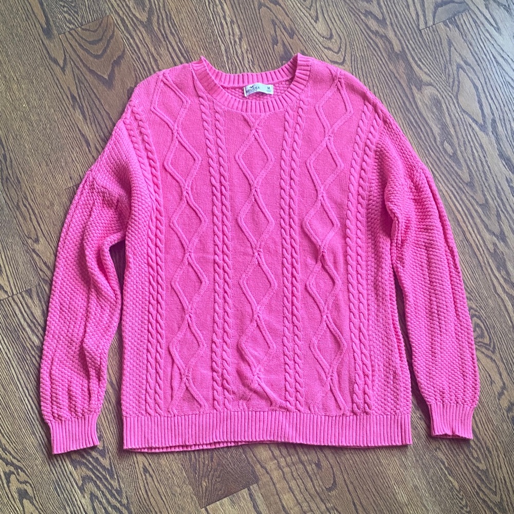 Hollister Pink Cable Knit Sweater